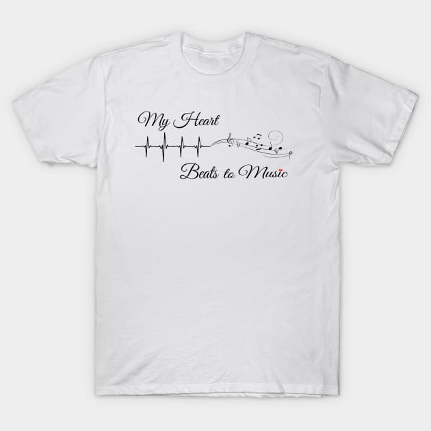 Heartbeats To Music T-Shirt by bearsmom42